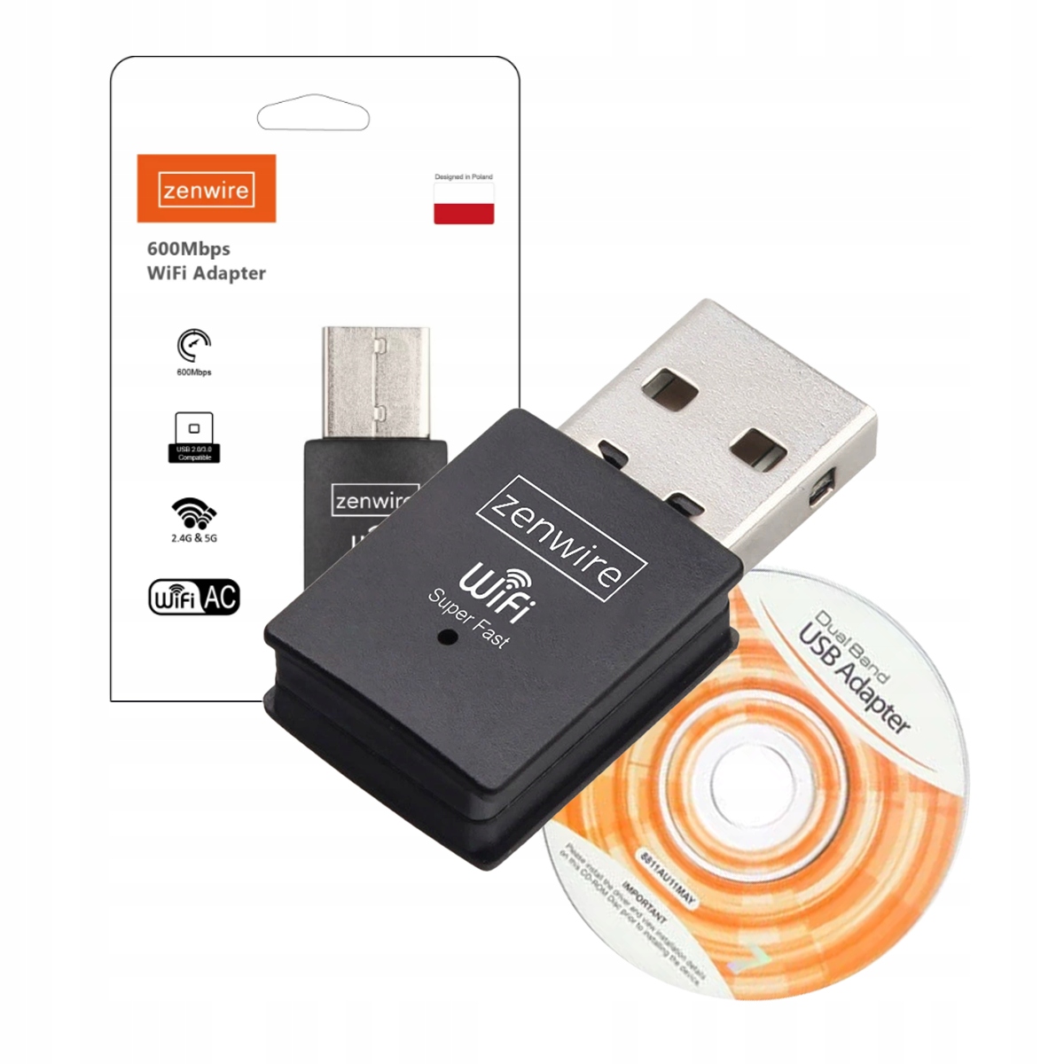 Karta Sieciowa Adapter Antena Zewnętrzna WiFi USB 600MB 5Ghz do Komputera – Szybkie i stabilne połączenie