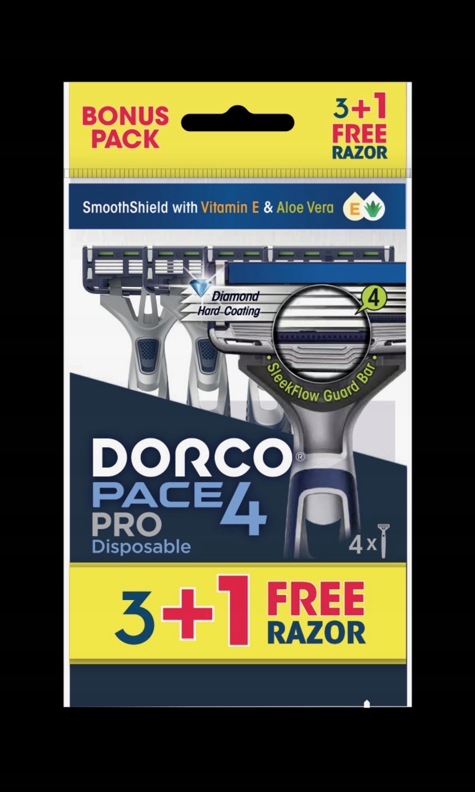DORCO Pace 4 Pro – Jednorazowa maszynka do golenia dla mężczyzn
