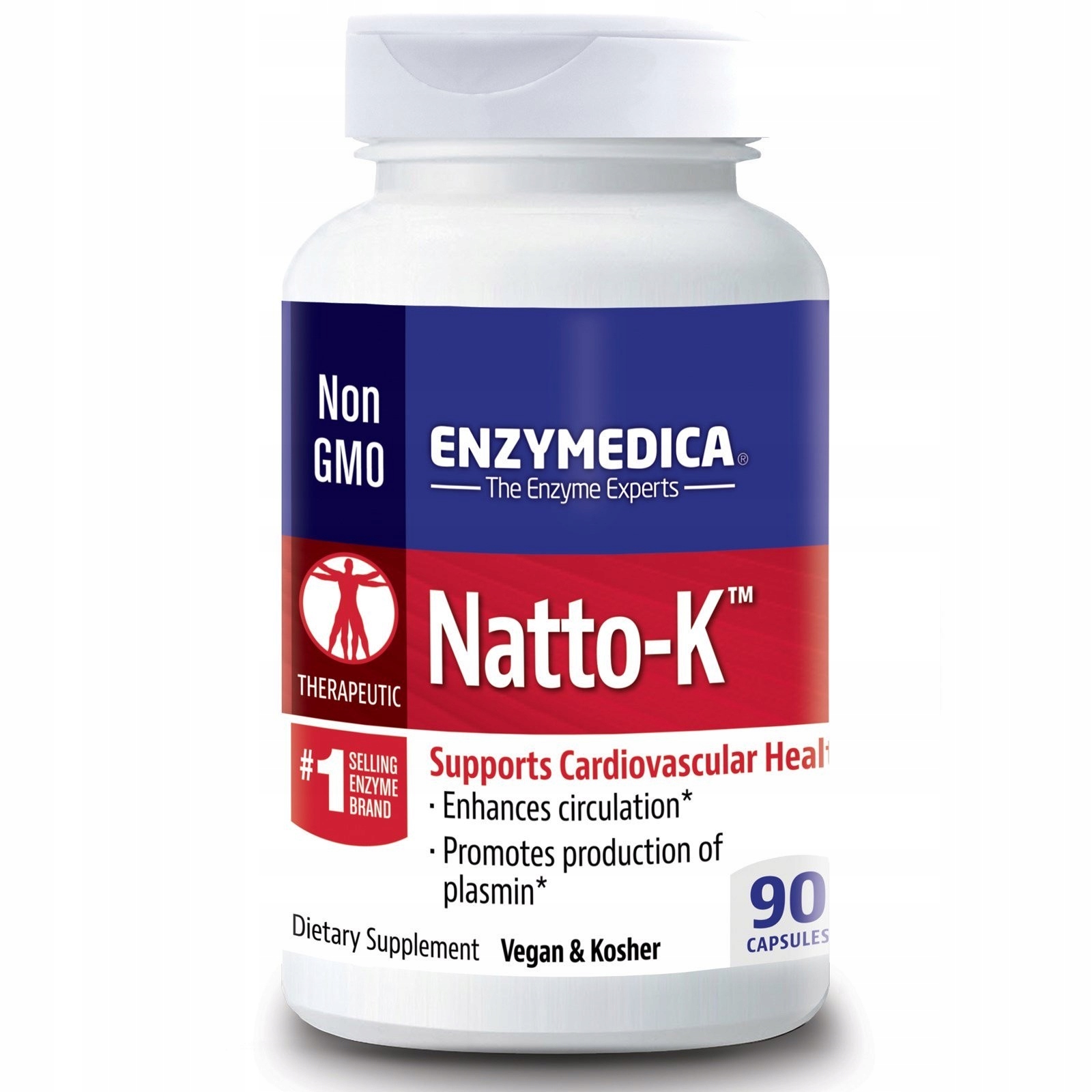 Enzymedica Natto-K 90 kapsułek – Suplement diety wspierający układ sercowo-naczyniowy