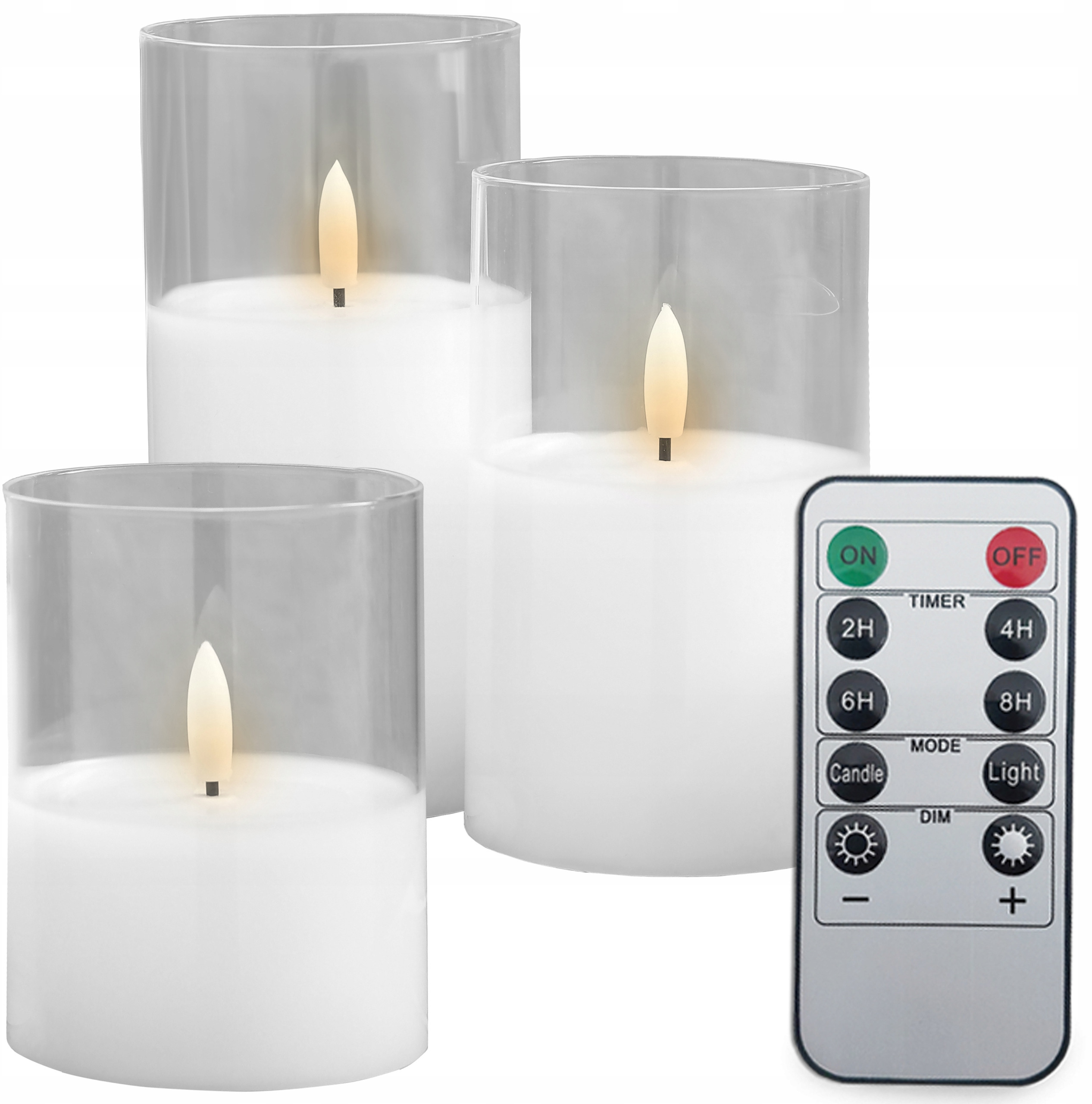 Zestaw 3 świeczek z pilotem – Elegancja i funkcjonalność