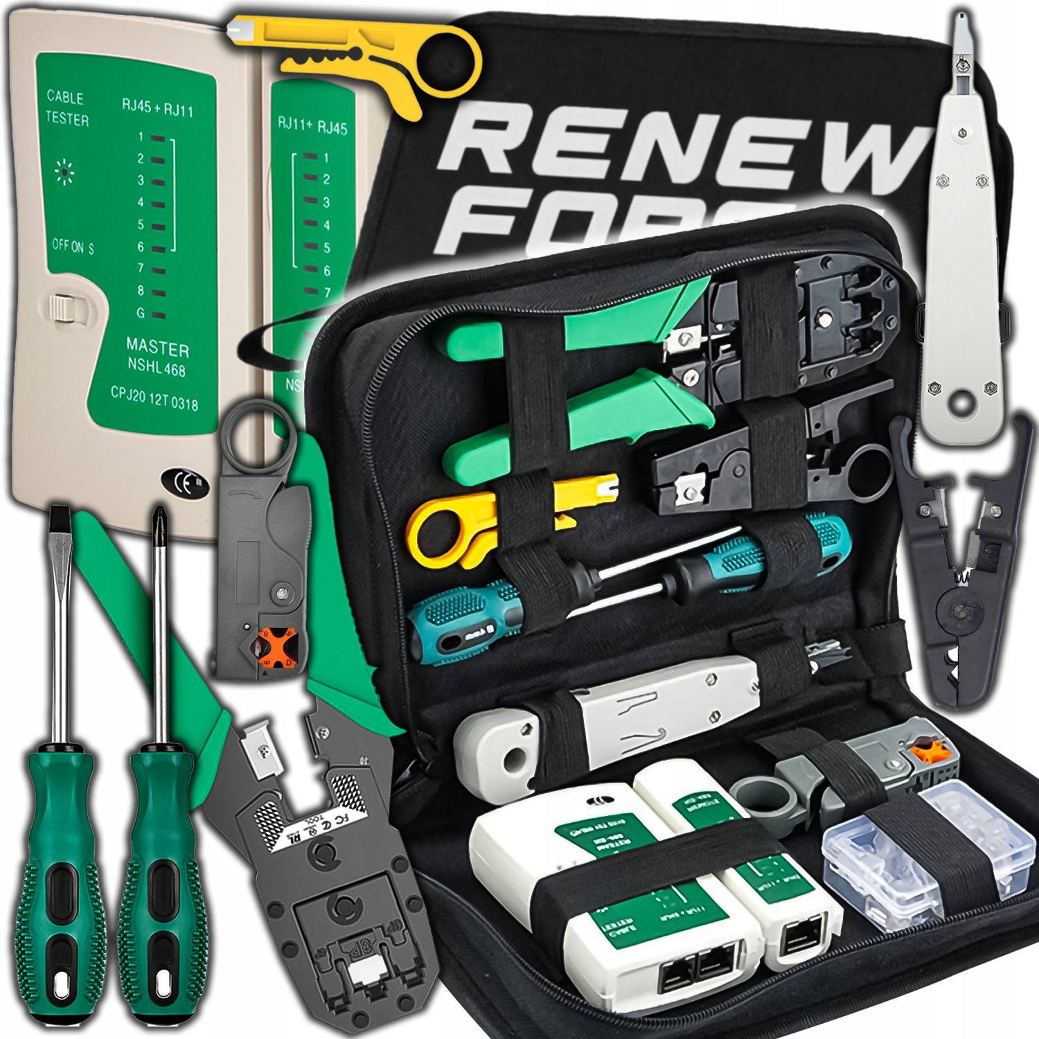 Dexxer Tester kabli z zestawem narzędzi RJ45 LAN BS-470 – Niezbędne narzędzie do testowania sieci