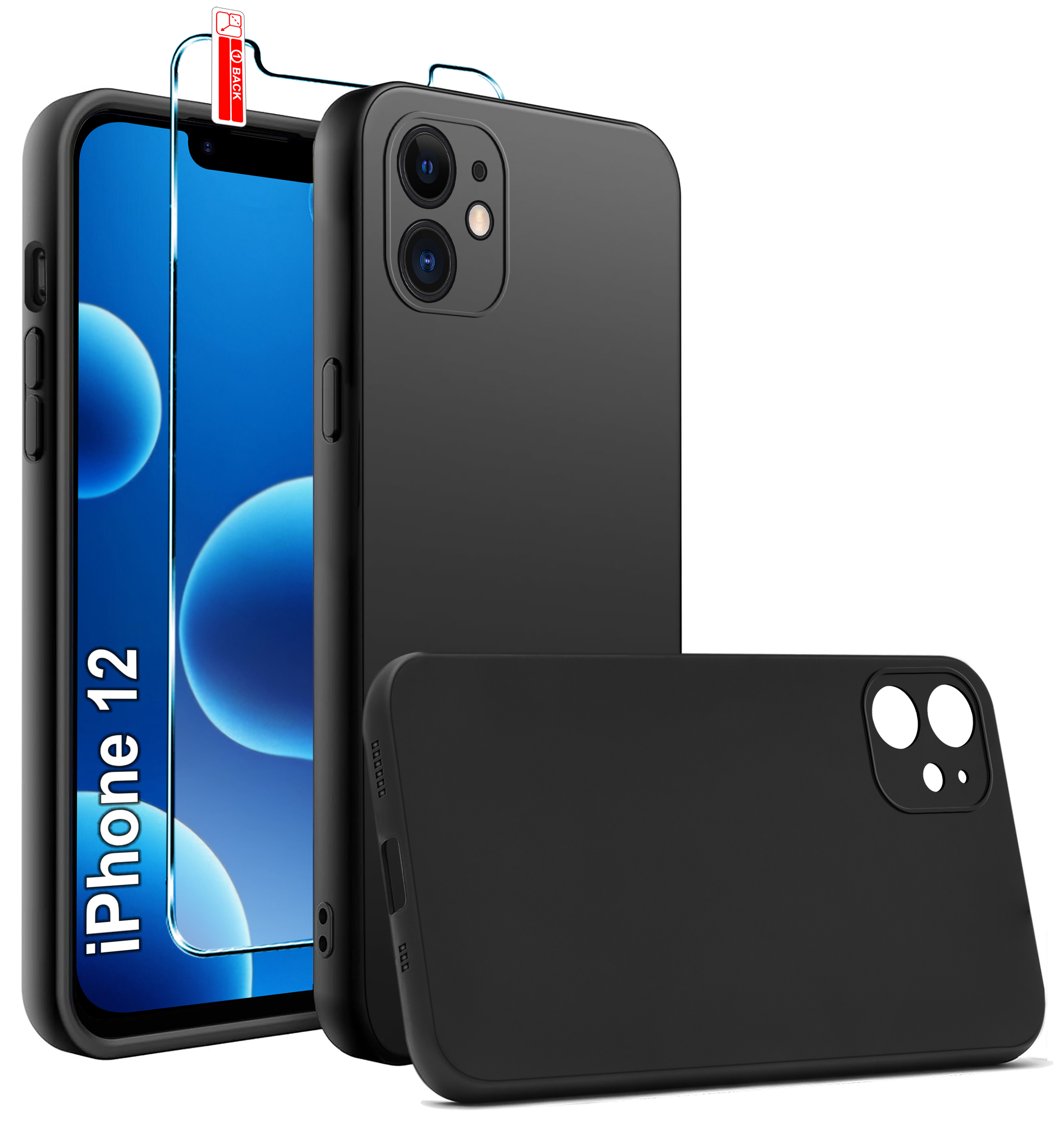 Etui Czarne Matowe Silikon Slim do iPhone 12 – Elegancja i ochrona w jednym