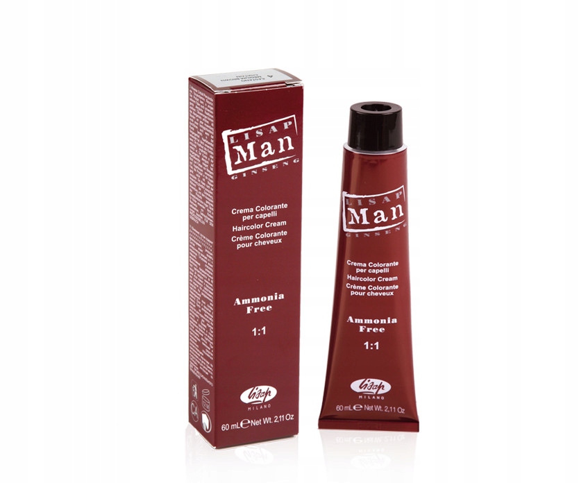 Lisap Man, Farba do włosów dla mężczyzn Nr 5 Jasny Kasztan – Naturalny wygląd i intensywne odżywienie