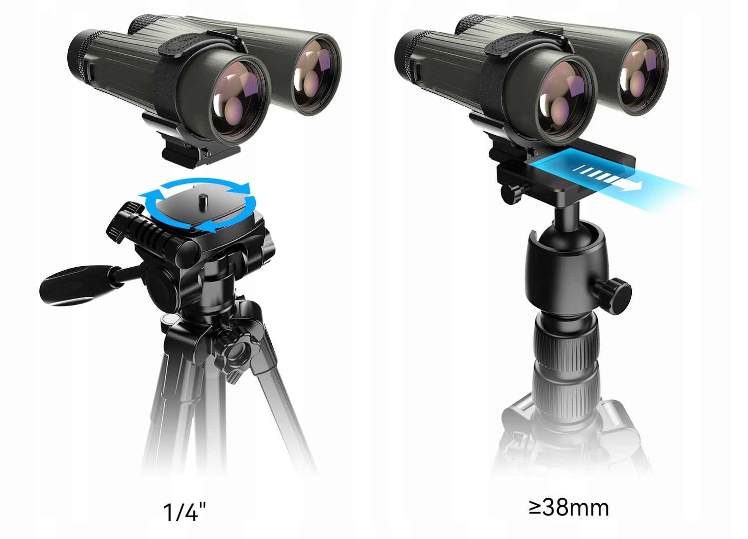 Uchwyt Mocowanie Lornetki Lunety Do Statywu 1/4 Arca-swiss + Klips Do Paska – Idealne rozwiązanie dla miłośników obserwacji