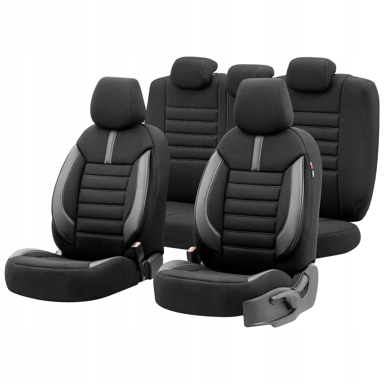 Komplet pokrowców na fotele samochodowe OTOM LIMITED 102 BLACK/GREY 3-ZIP – Elegancja i ochrona w jednym