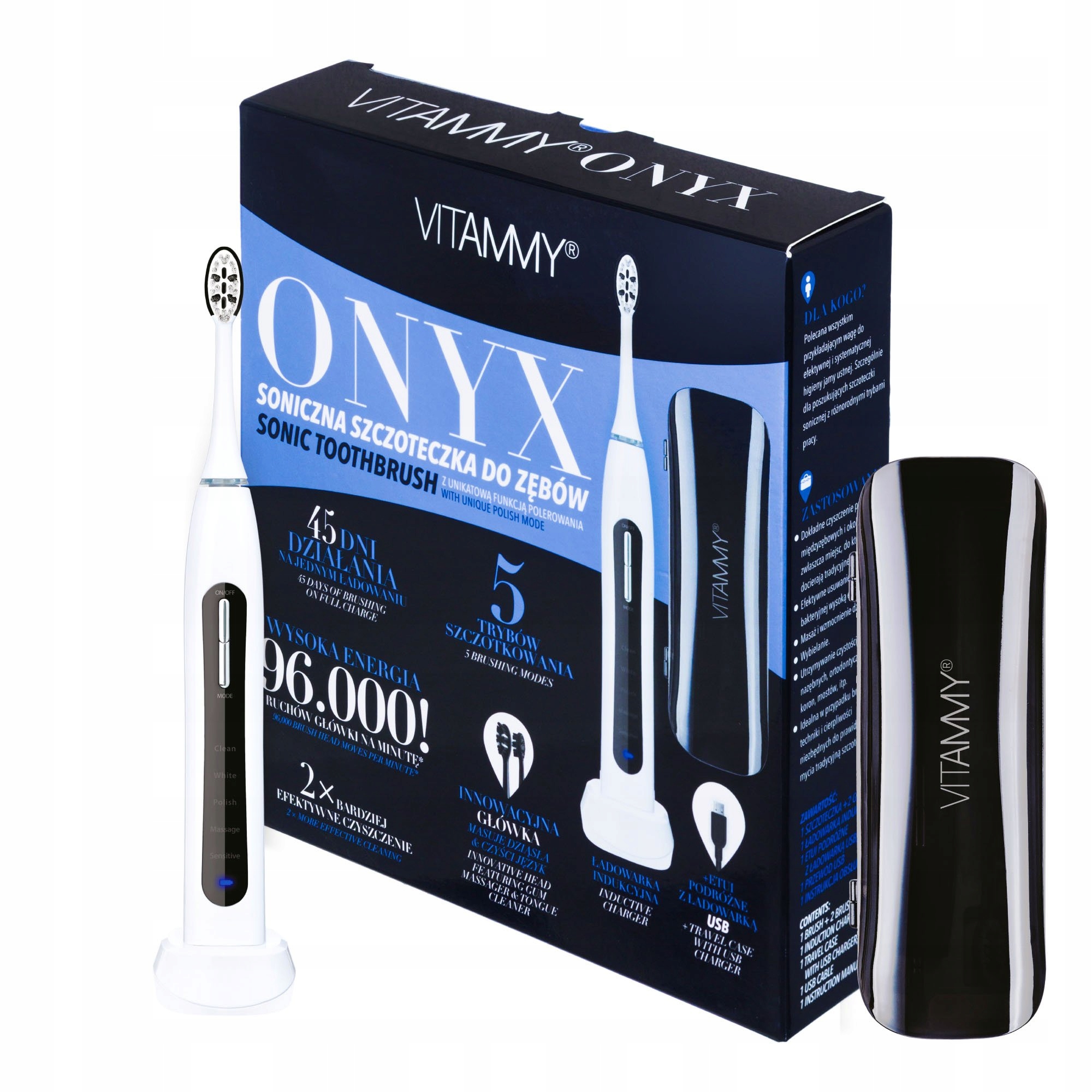VITAMMY ONYX – Soniczna szczoteczka do zębów z unikatową funkcją polerowania