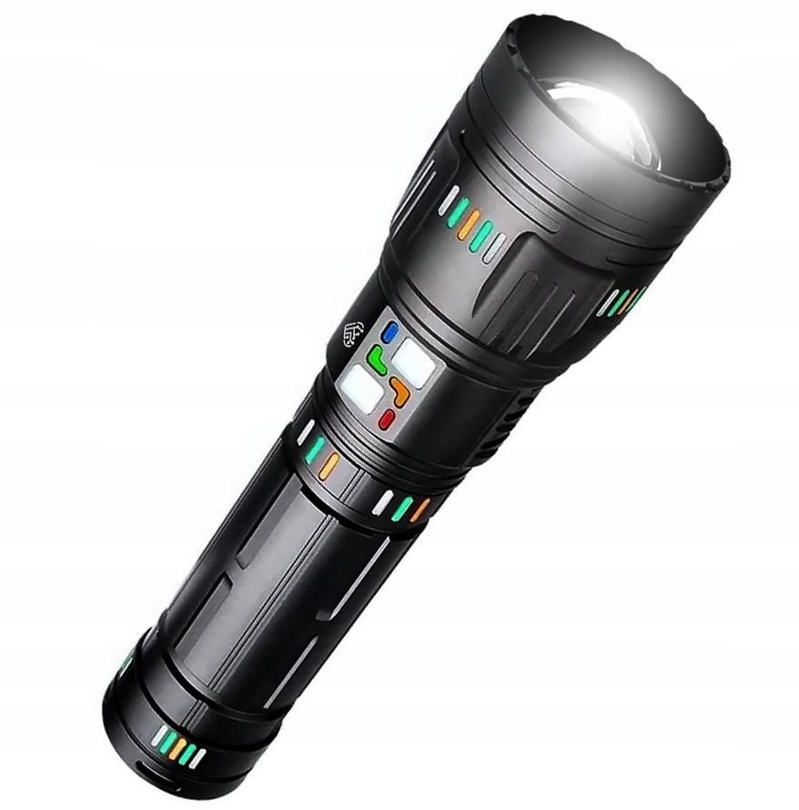 Duża Latarka dalekosiężna Medialove M1 LED 30400mAh – Niezawodne Źródło Światła
