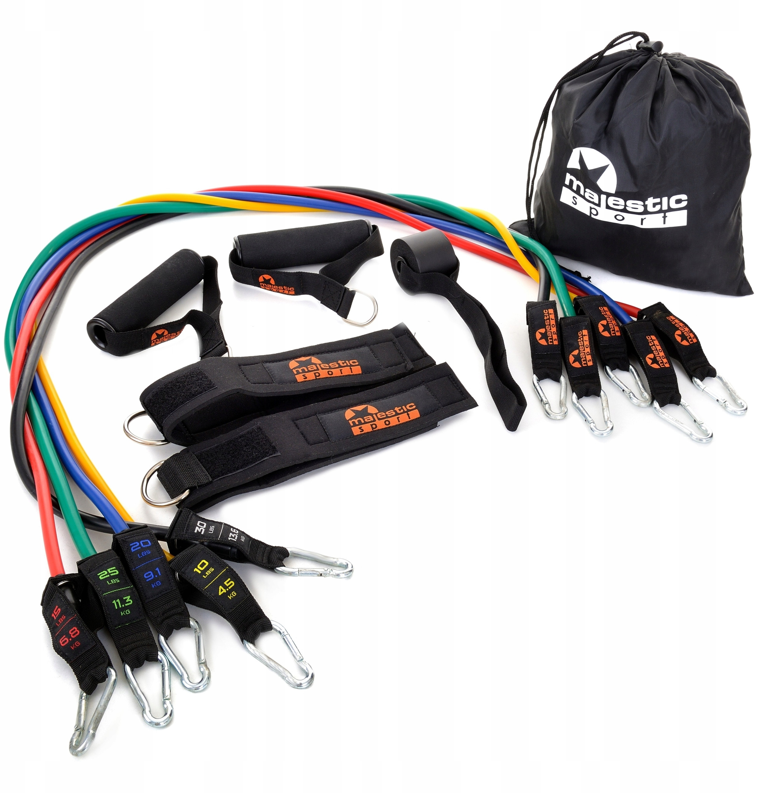 Zestaw gum oporowych do ćwiczeń ekspander PRO Majestic Sport