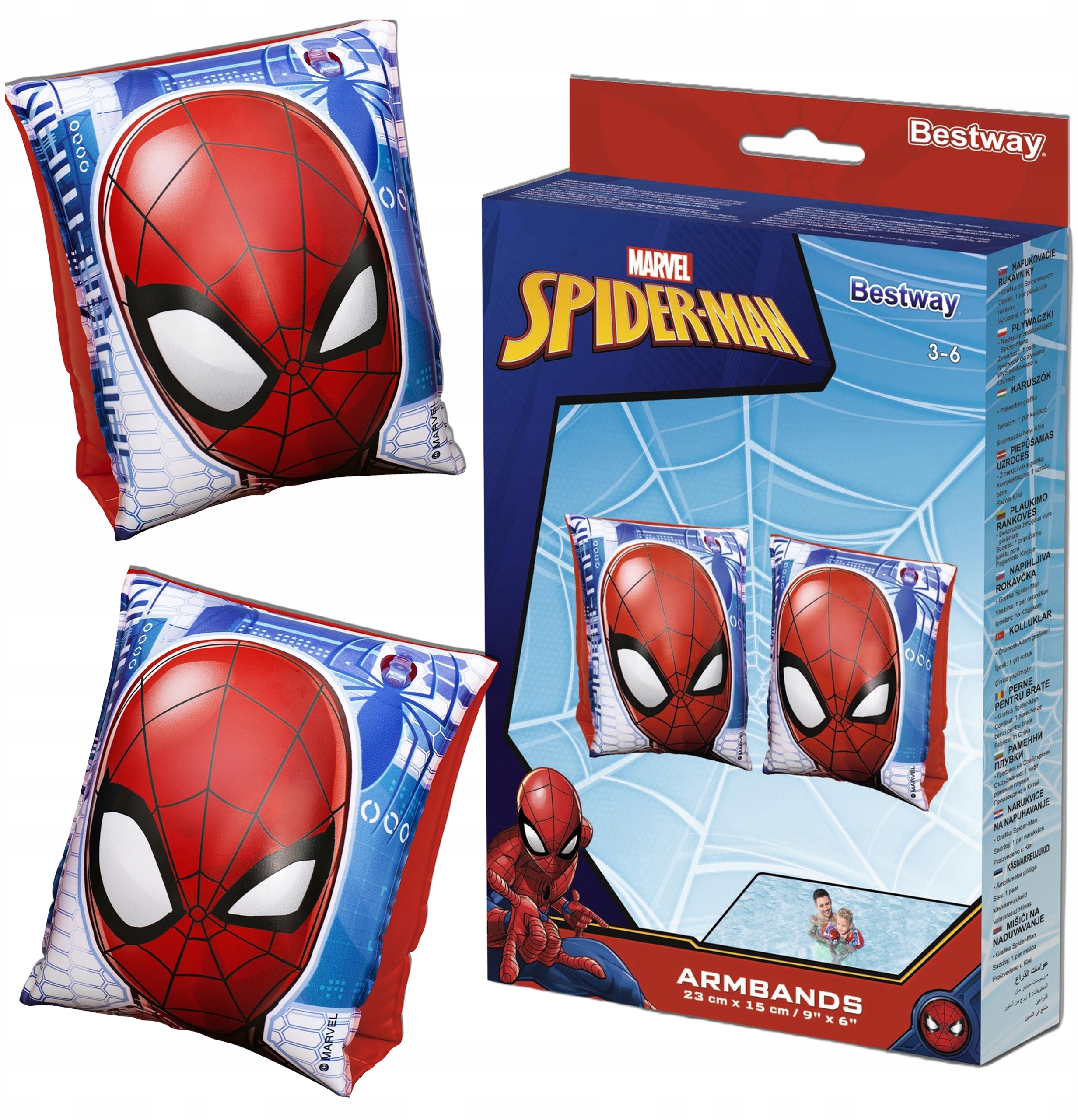 Rękawki do pływania Spiderman 23 x 15 cm – Bezpieczna zabawa w wodzie dla dzieci