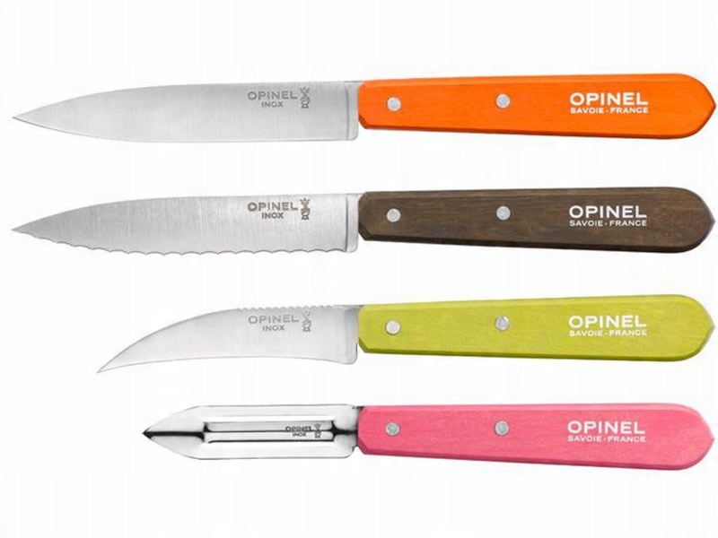 Zestaw czterech noży do jarzyn i owoców