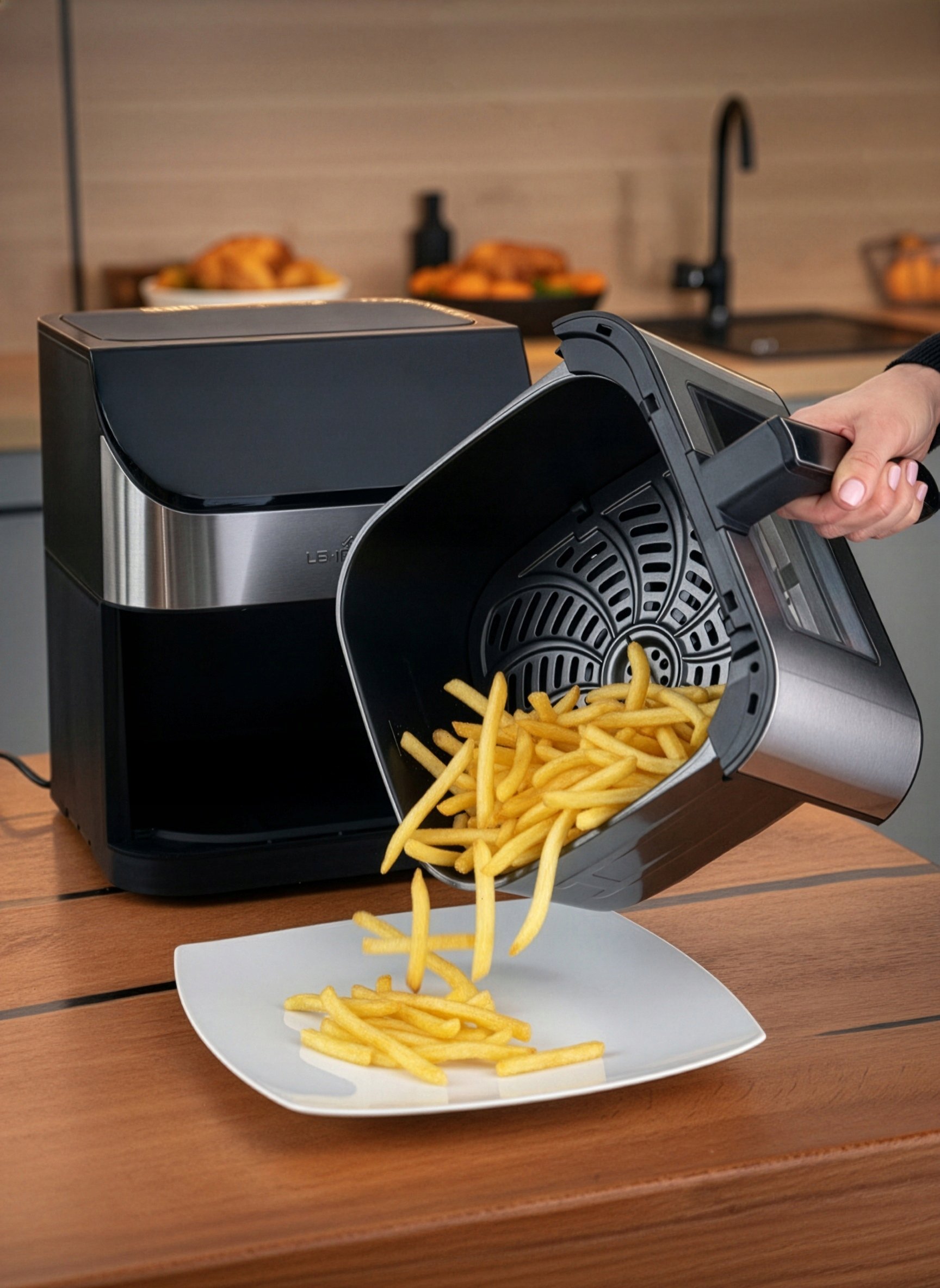 FRYTKOWNICA BEZTŁUSZCZOWA FRYTOWNICA AIRFRYER DUŻA MISA PROGRAMÓW 1800W 8L Moc 1800 W