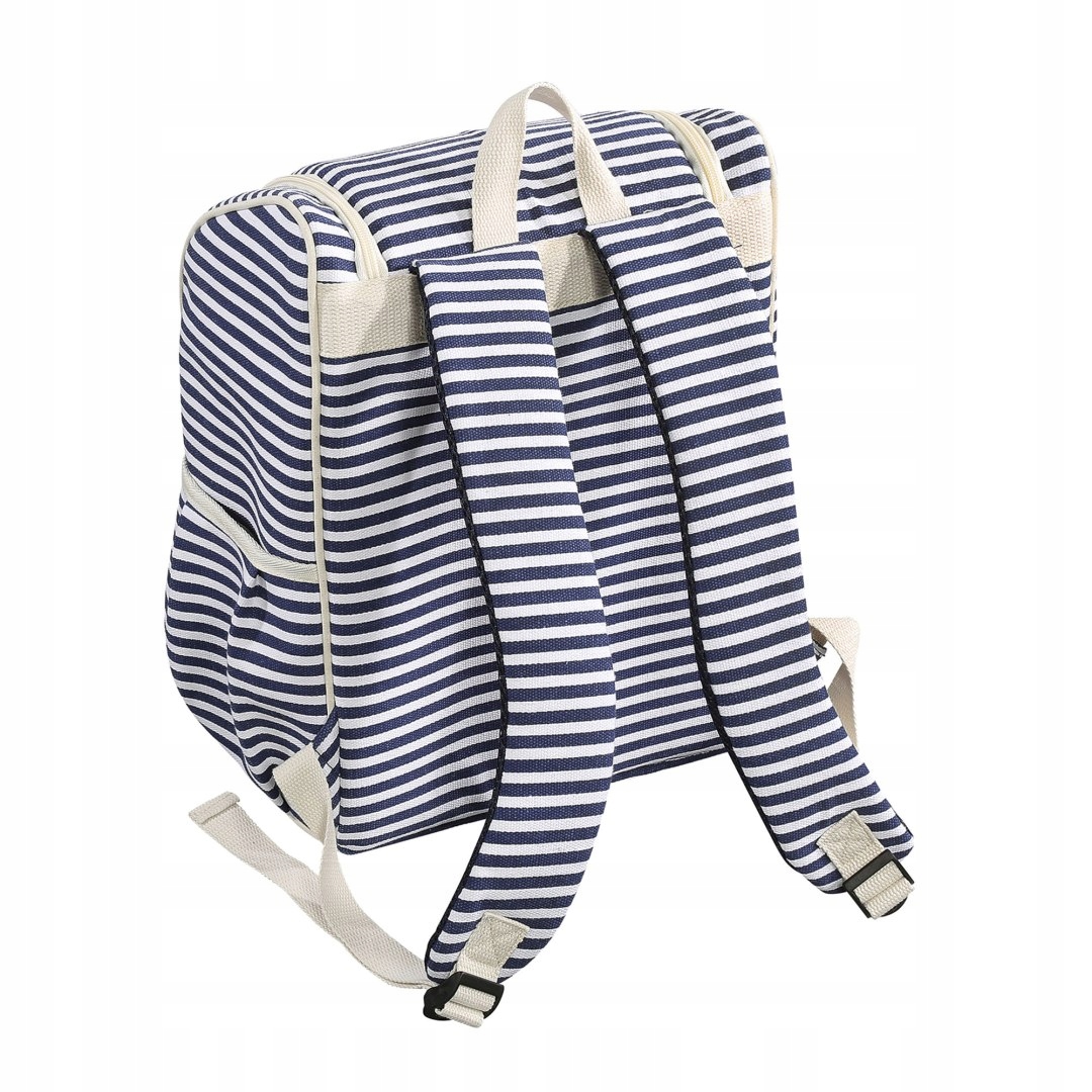 Stylowy design – Biało-niebieskie pasy w marynarskim stylu