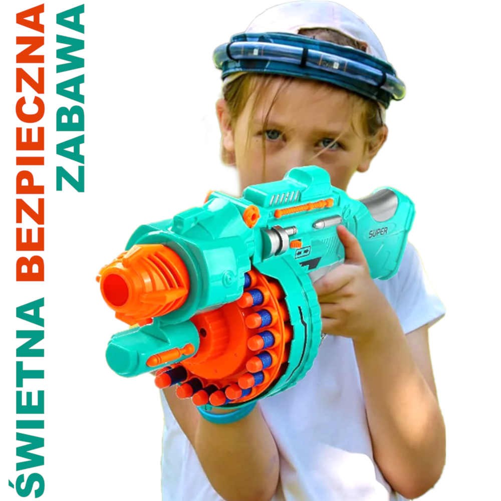 NERF Wyrzutnia Blaster Pistolet Karabin Elektryczny AUTOMATYCZNY Na Strzałki TOMDORIX