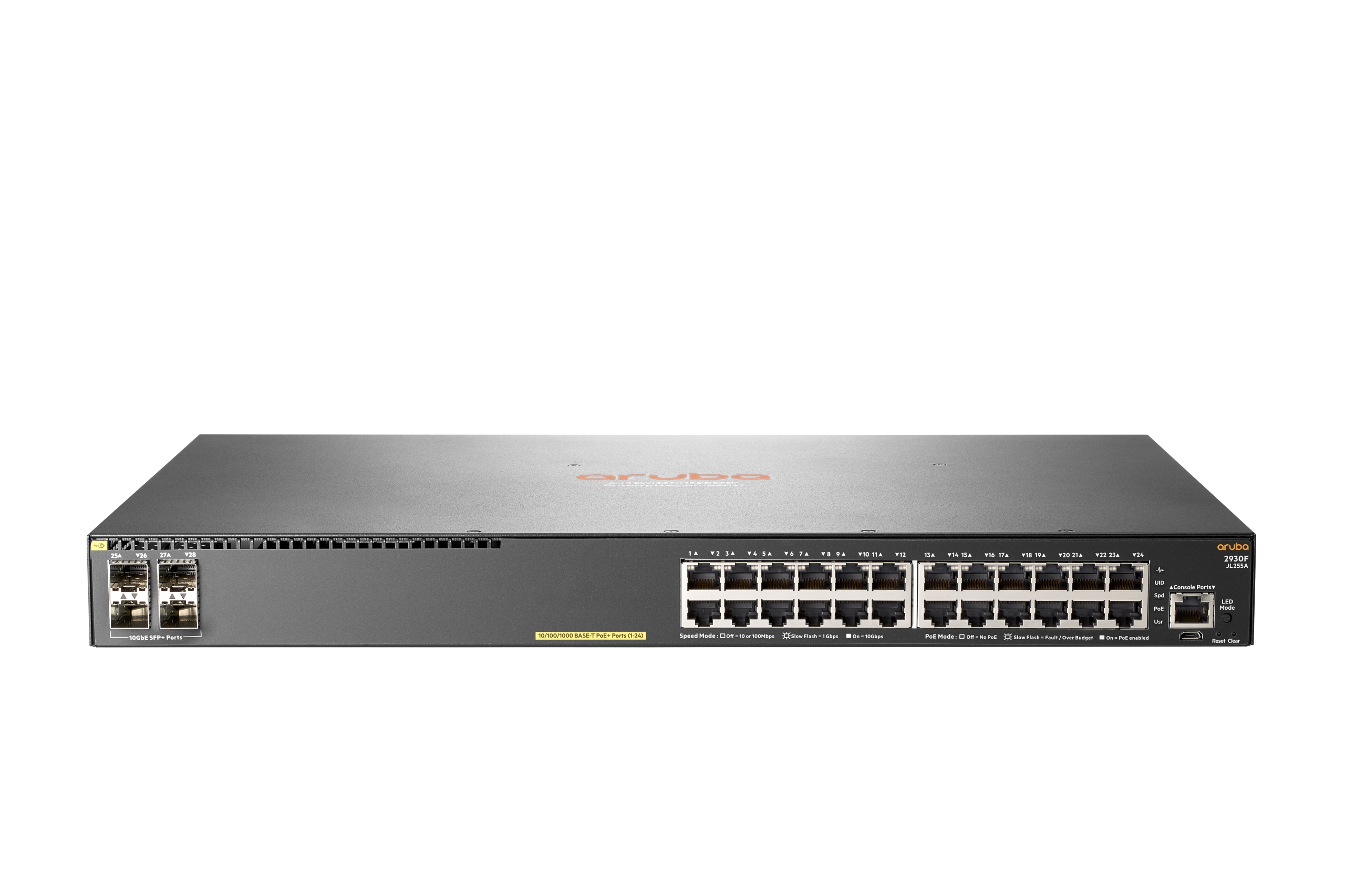Przełącznik HPE Aruba 2930F 24G PoE+ 4SFP+ – Wydajność i elastyczność w sieci