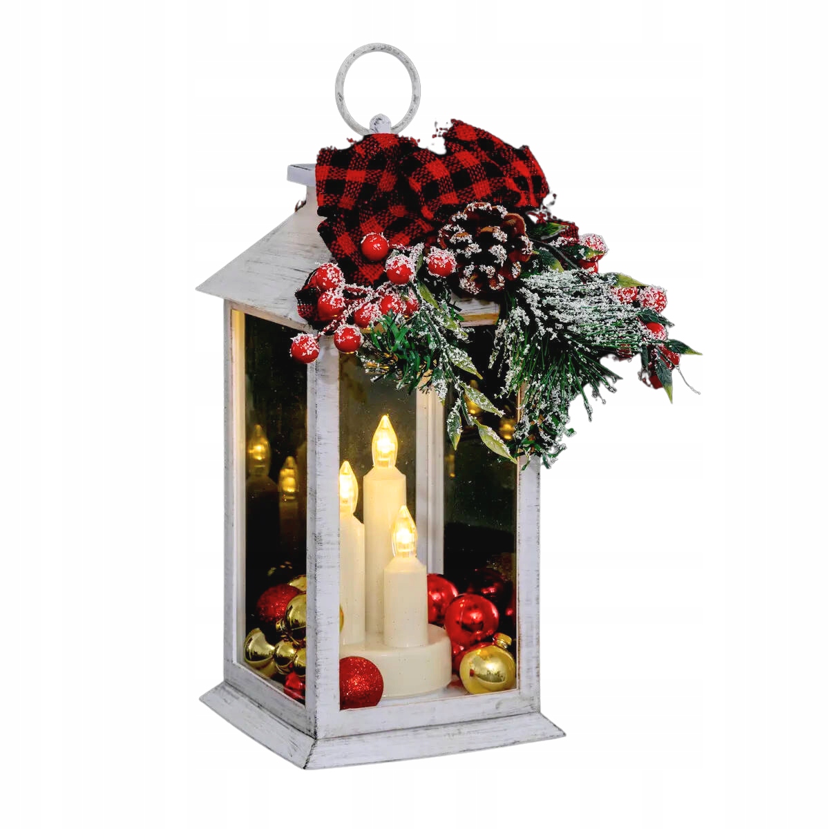 Stylowy lampion LED z ozdobnymi świecami – Magia i przytulność w Twoim domu