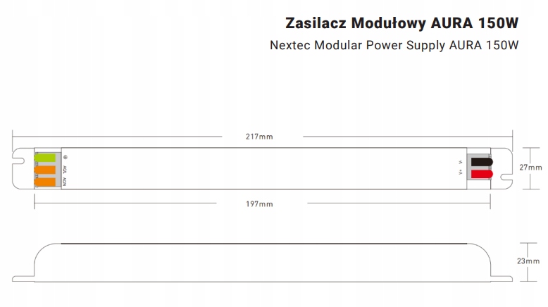 Zasilacz modułowy LED szybkozłączki AURA 12V 150W 12,5A Poltronic PB046775 – Wydajność i niezawodność w zasilaniu LED