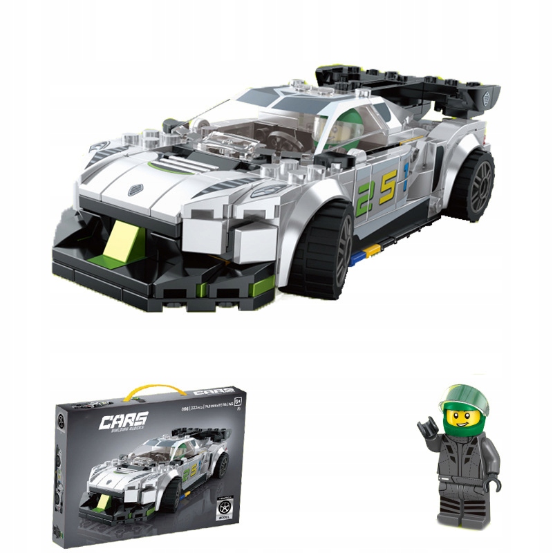 Zestaw Klocków Supercar Samochód Biały 322el – Idealna zabawa dla młodych konstruktorów