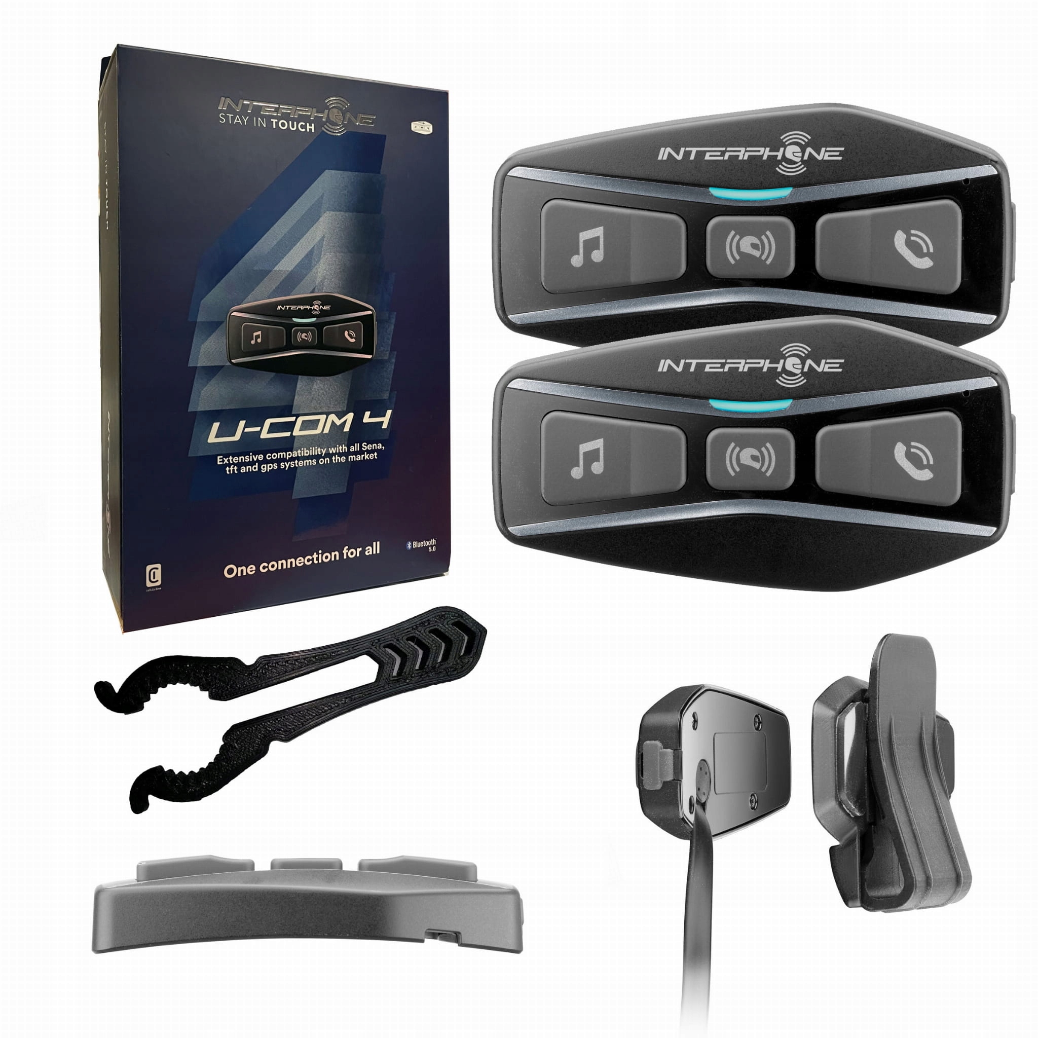 Intercom motocyklowy INTERPHONE U-COM 4 – Komplet na 2 kaski