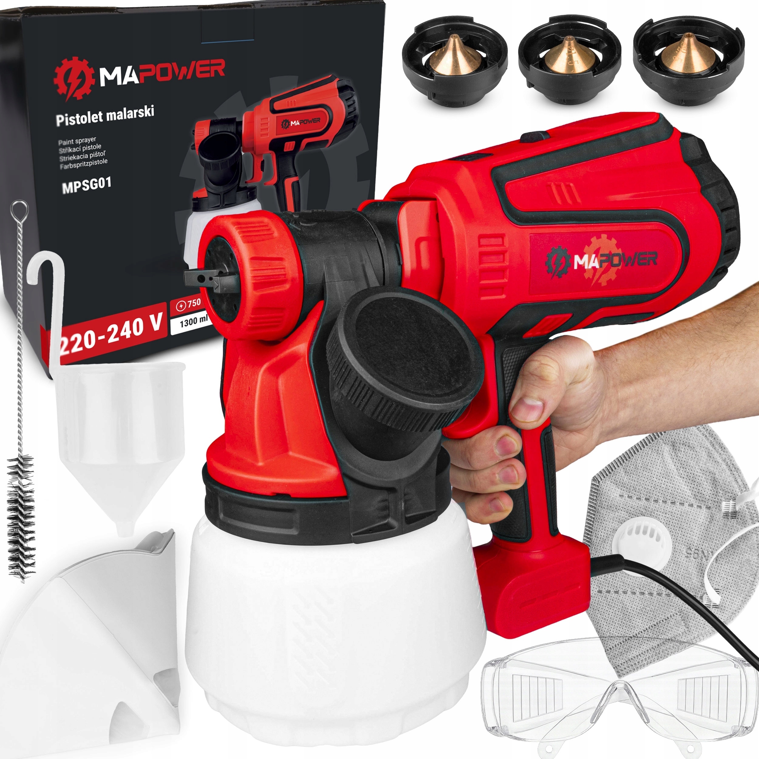 PISTOLET DO MALOWANIA ŚCIAN AGREGAT MALARSKI 3 DYSZE 750 W 120 DIN MAPOWER – Idealne rozwiązanie do malowania