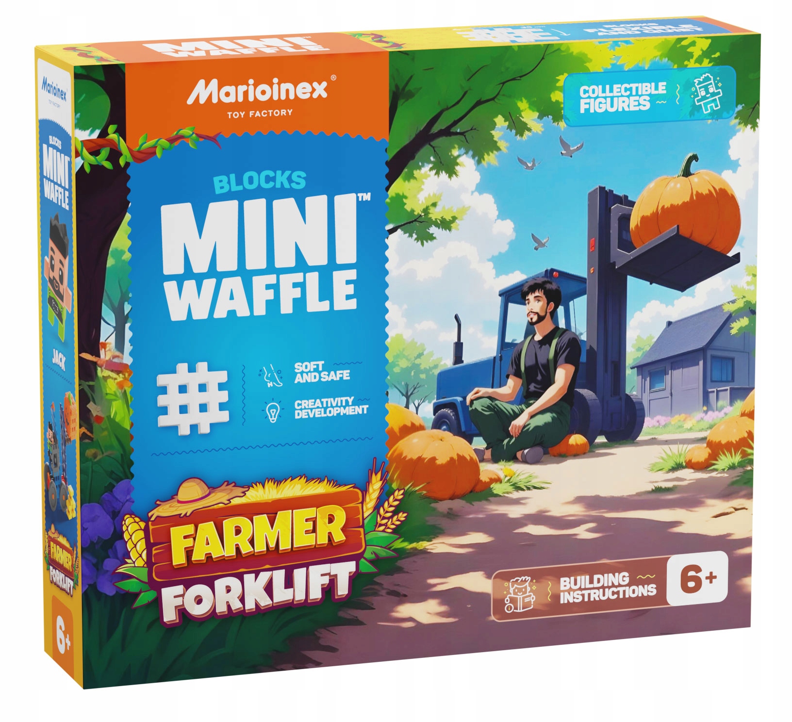 Klocki Waffle Farmer – Wózek widłowy 50el 07511 – Kreatywna zabawa dla dzieci