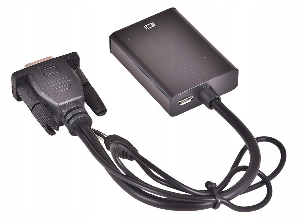 Kabel adapter konwerter VGA-HDMI Full HD D-Sub z Jack 3.5 i USB – Idealne rozwiązanie do podłączenia