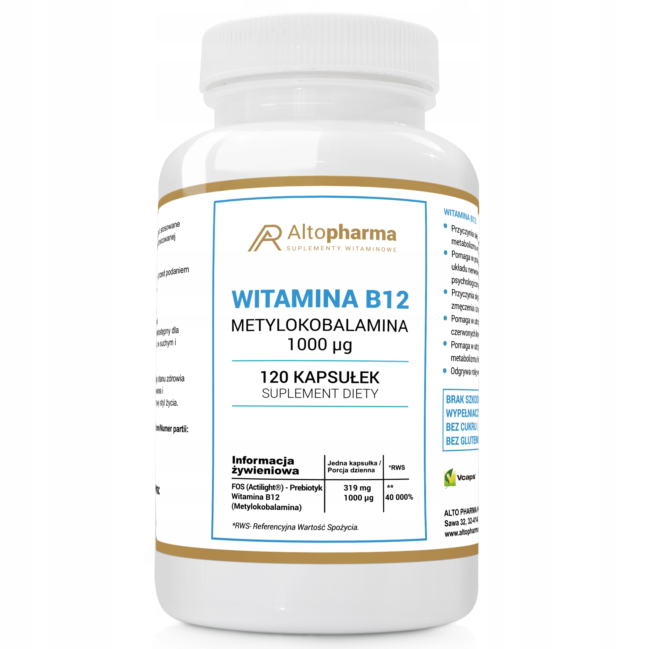 ALTOPHARMA Witamina B12 Metylokobalamina 1000 mcg – Suplement diety dla zdrowia