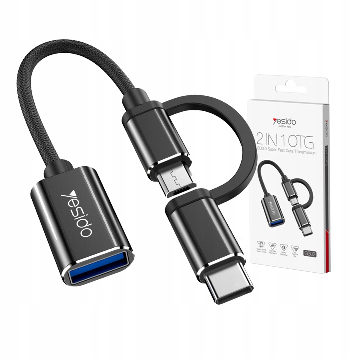 Adapter USB Yesido yesido Adapter OTG GS02 2w1 Type-C/Micro Male - USB Female – Wydajność i funkcjonalność w jednym