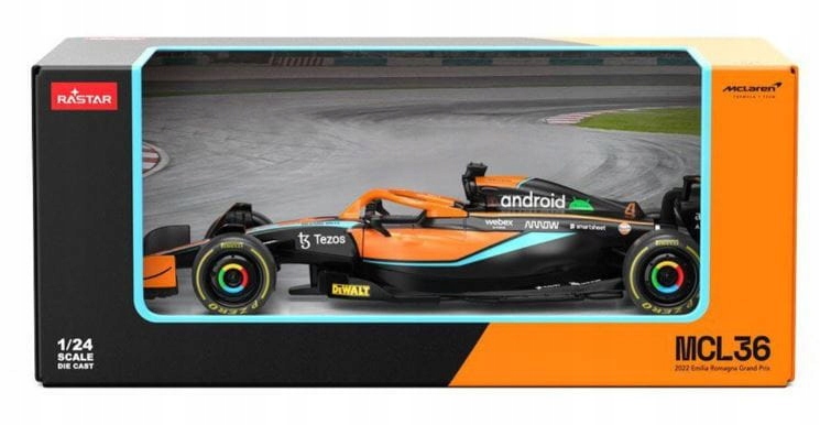 Autko Metalowe 1:24 McLaren F1 MCL36 Pomarańczowe RASTAR – Idealny prezent dla małych miłośników motoryzacji