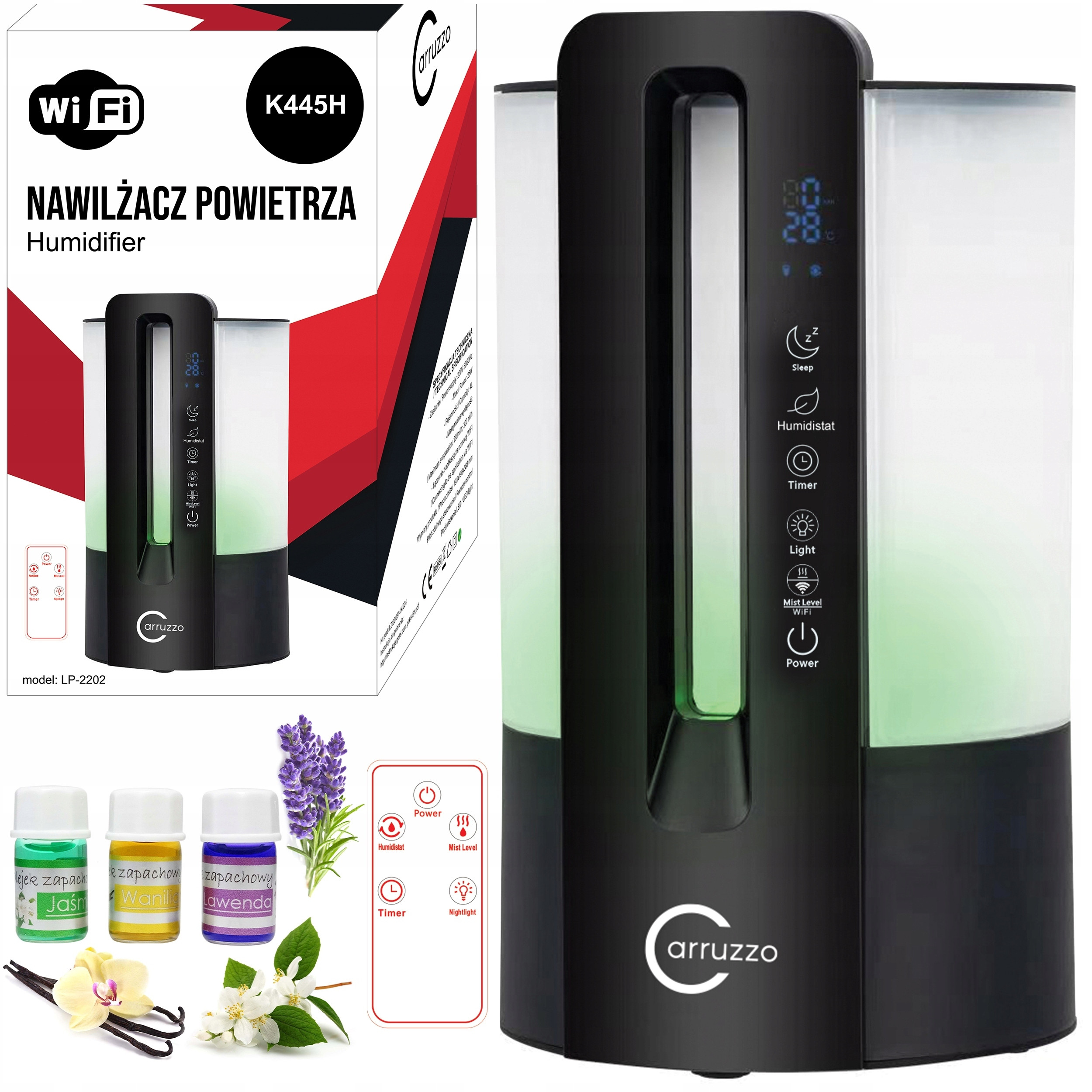 Nowoczesny ultradźwiękowy nawilżacz z WiFi i aromaterapią