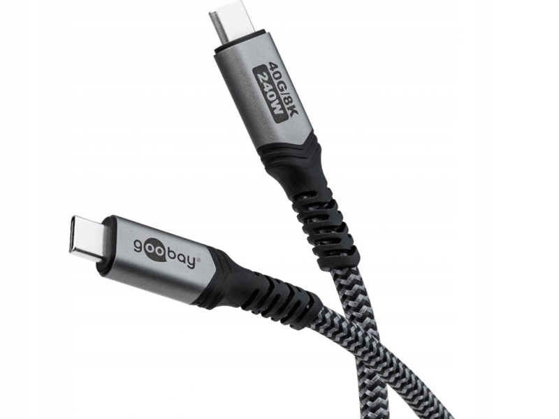 Kabel USB-C™ z tekstylną osłoną, USB4™, 240 W, 40 Gbit/s – Nowoczesne połączenie dla Twojego sprzętu