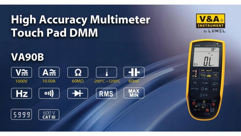 Multimetr z panelem dotykowym funkcja Auto Scan IP67 10A 1kV AC/DC VA90B – Niezawodne narzędzie pomiarowe