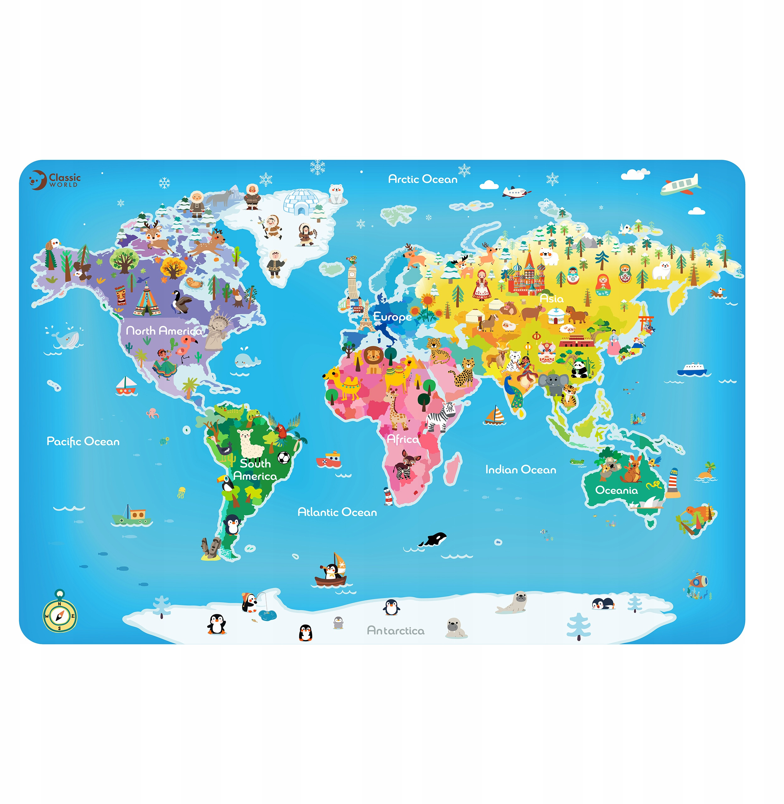 Puzzle Drewniane Mapa Świata Classic World – Edukacyjna zabawa dla dzieci