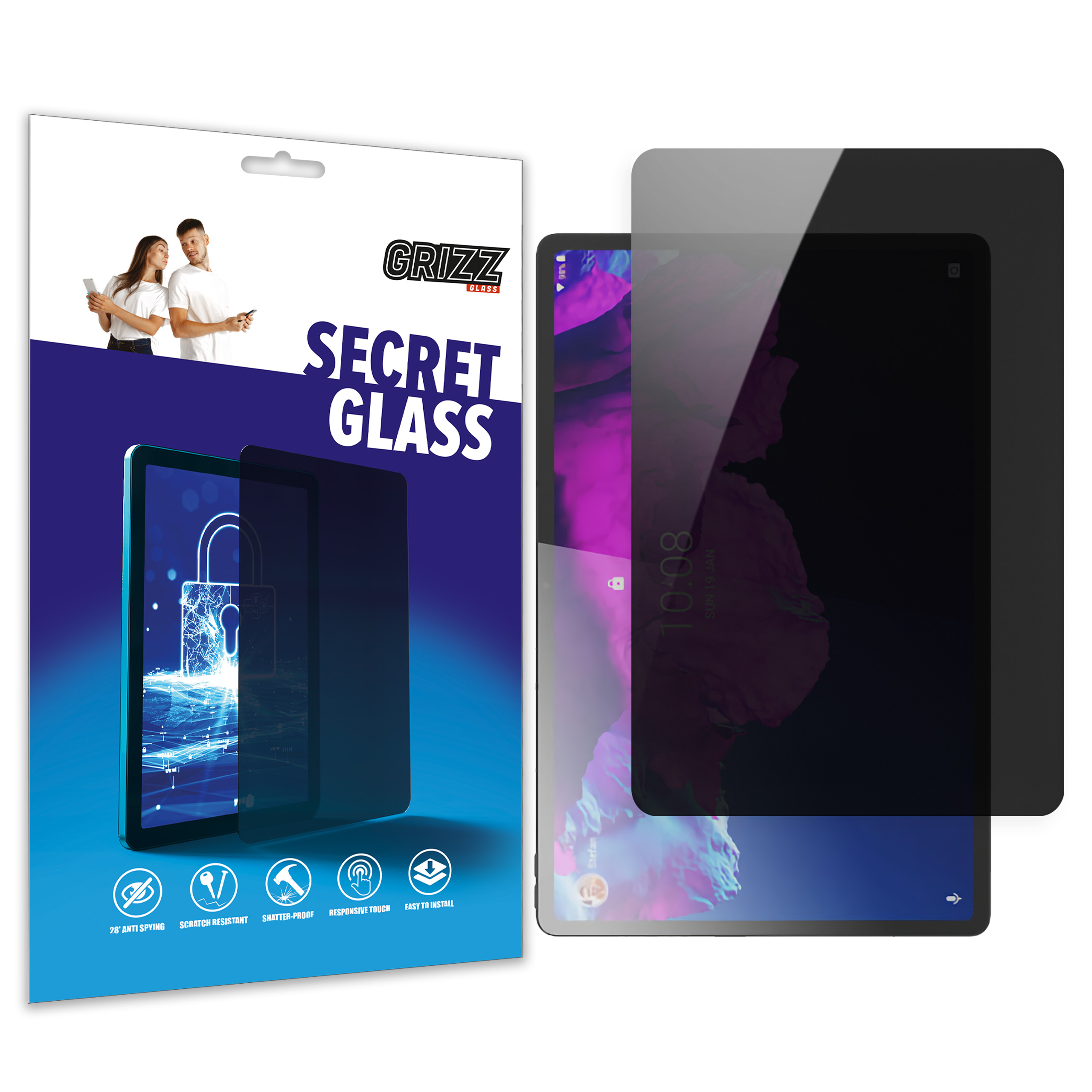 GrizzGlass Szkło prywatyzujące GrizzGlass SecretGlass do Lenovo Tab P12 Pro – Ochrona Twojej prywatności