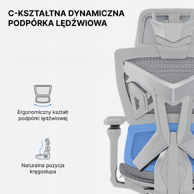 Ergonomiczne oparcie z regulacją kąta nachylenia