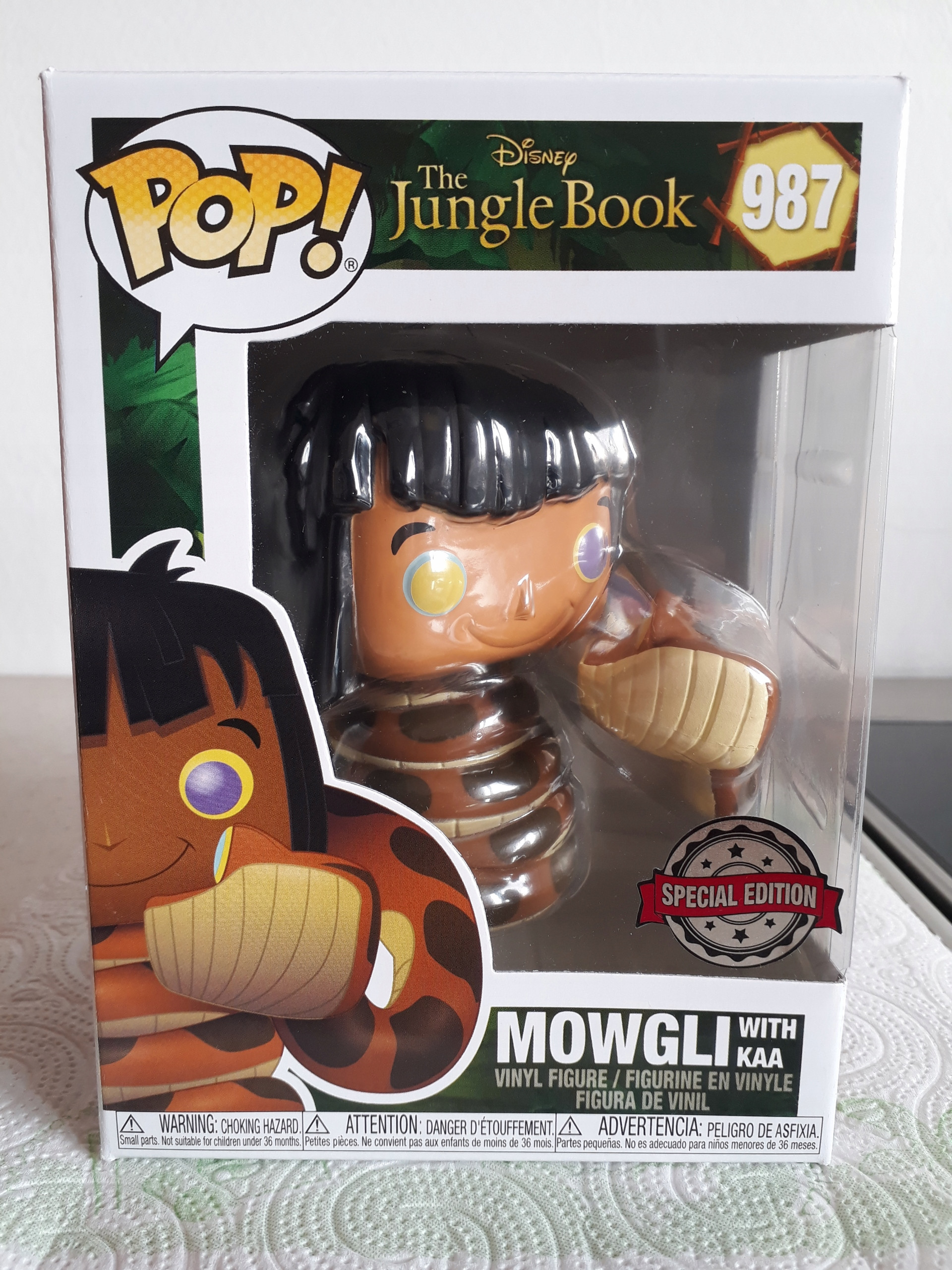 Funko POP Disney Księga Dżungli 987 Mowgli z Kaa – Kolekcjonerska figurka dla fanów Disneya