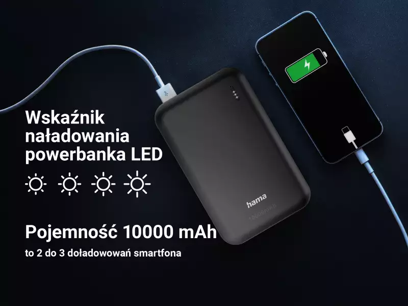 Zintegrowany wyświetlacz LED pokazujący poziom naładowania