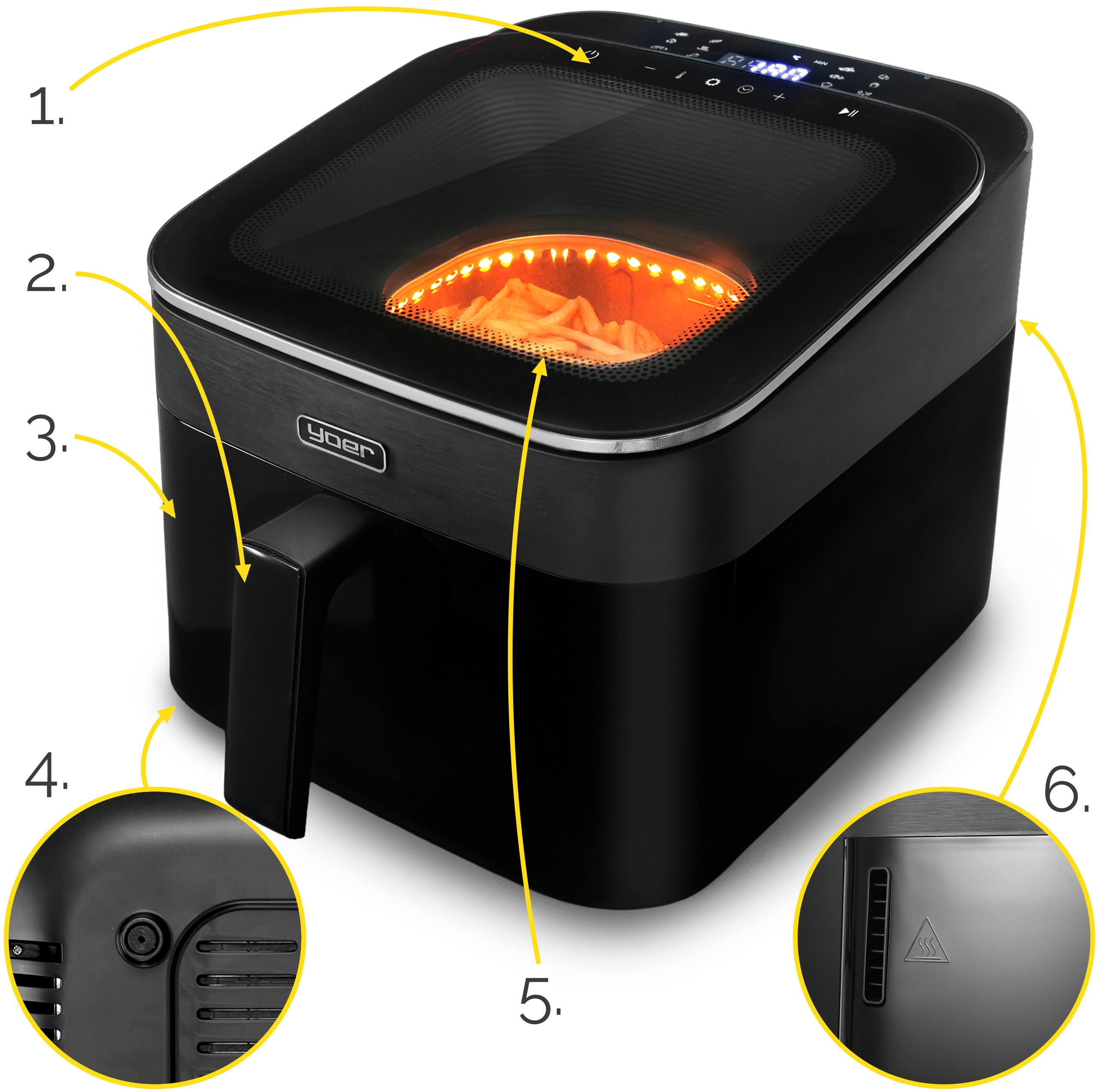 Bezpieczeństwo użytkowania – Nienagrzewające się uchwyty i antypoślizgowe nóżki