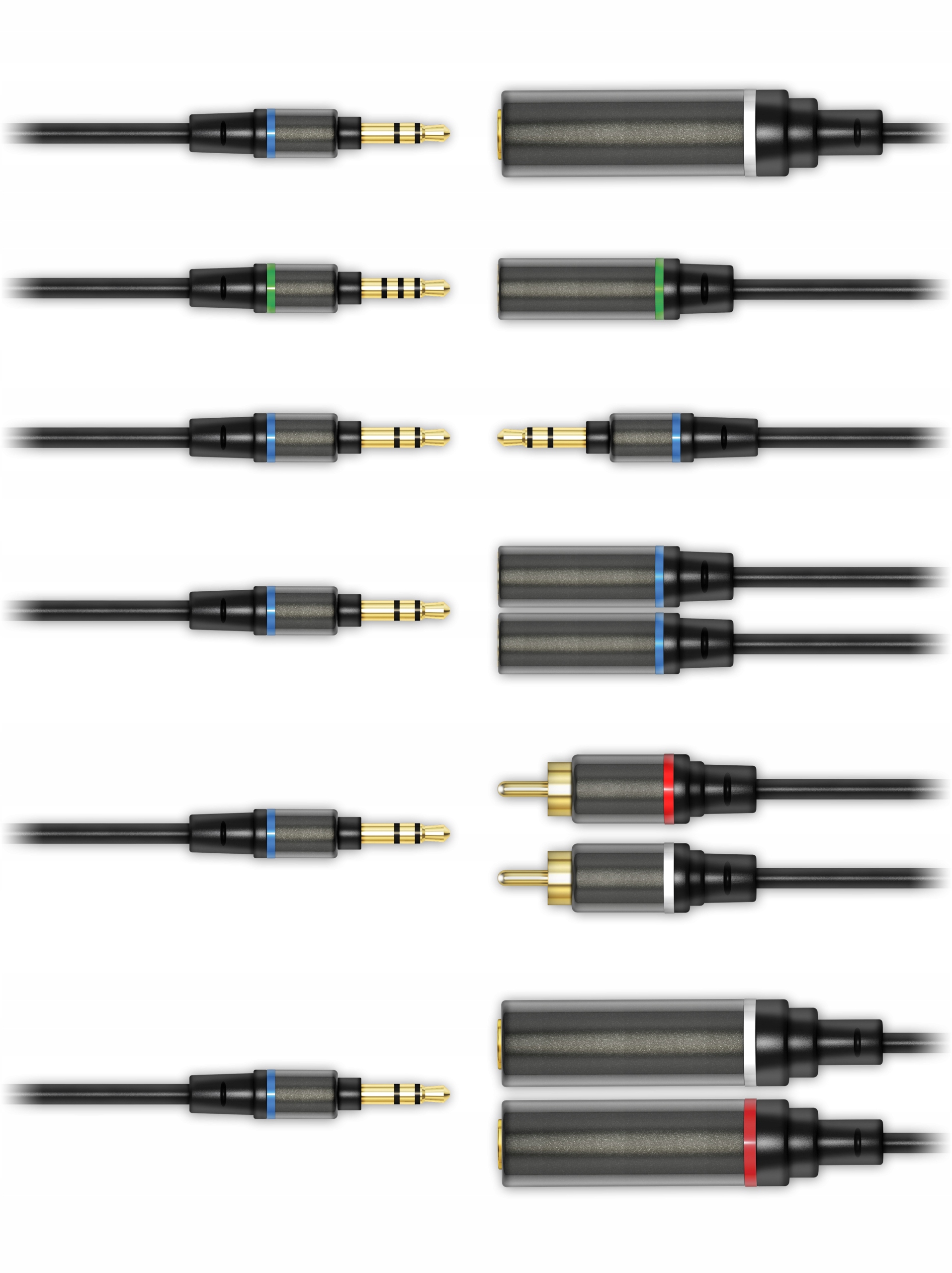 Wysokiej jakości kable audio z 24-karatowym złotem