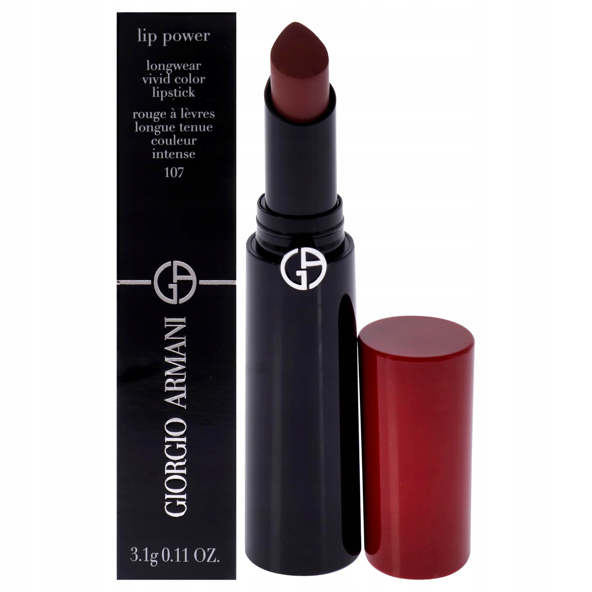 ARMANI Lip Power Longwear Lipstick 107 – Elegancja i trwałość w jednym