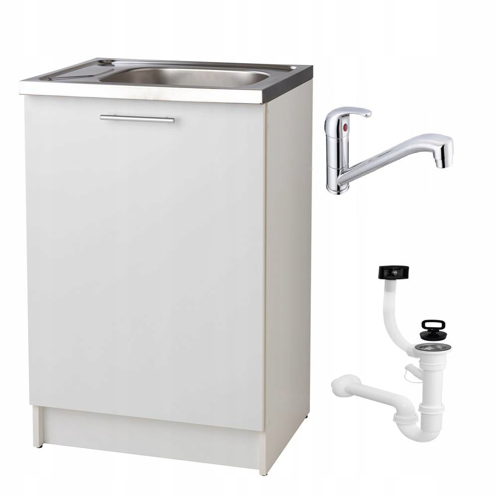 Szafka kuchenna biała 60 slim zlew bateria syfon – Idealne rozwiązanie do Twojej kuchni