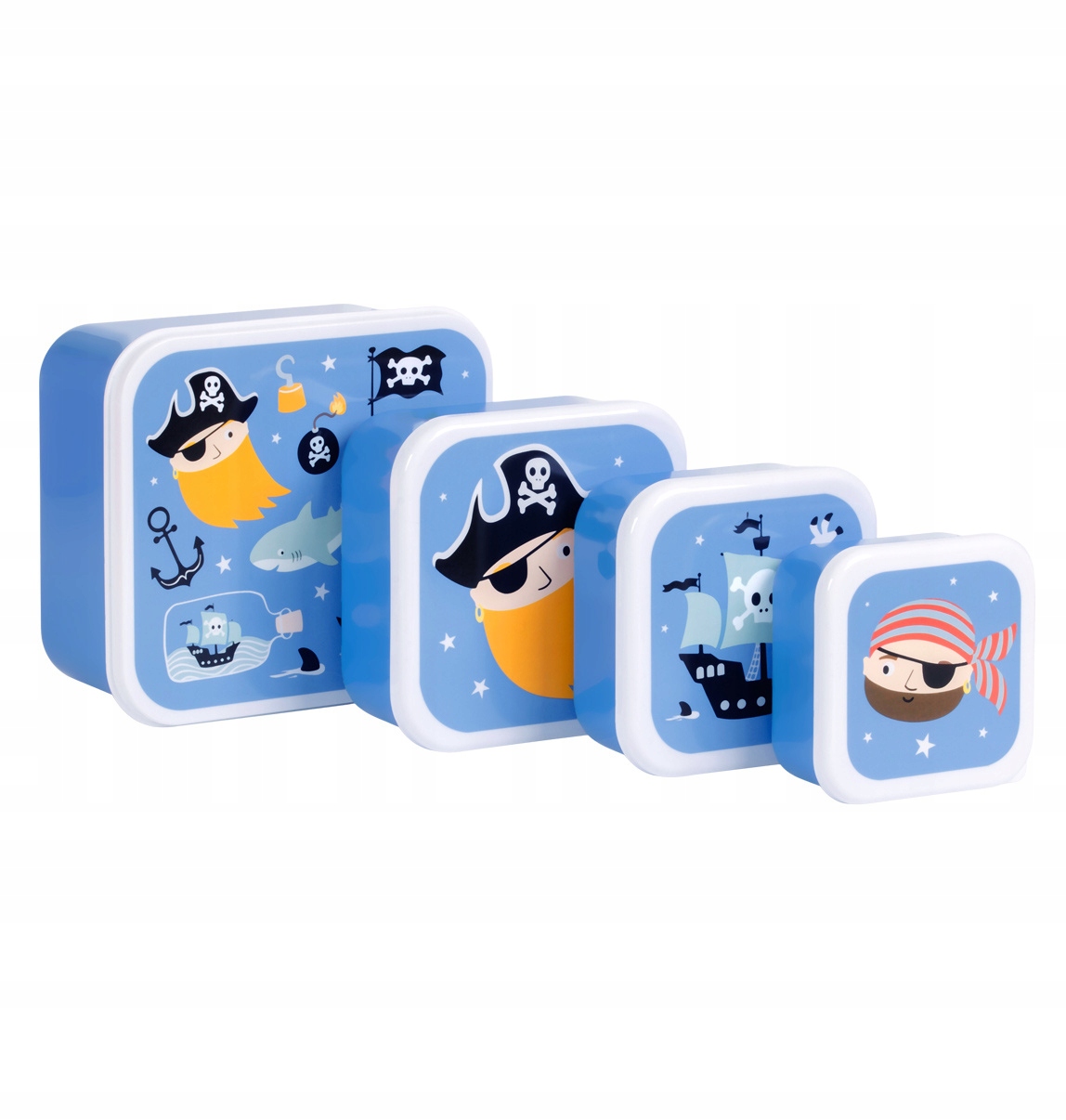 Lunchbox dla dzieci PIRATES – Zestaw 4 sztuk od A Little Lovely Company