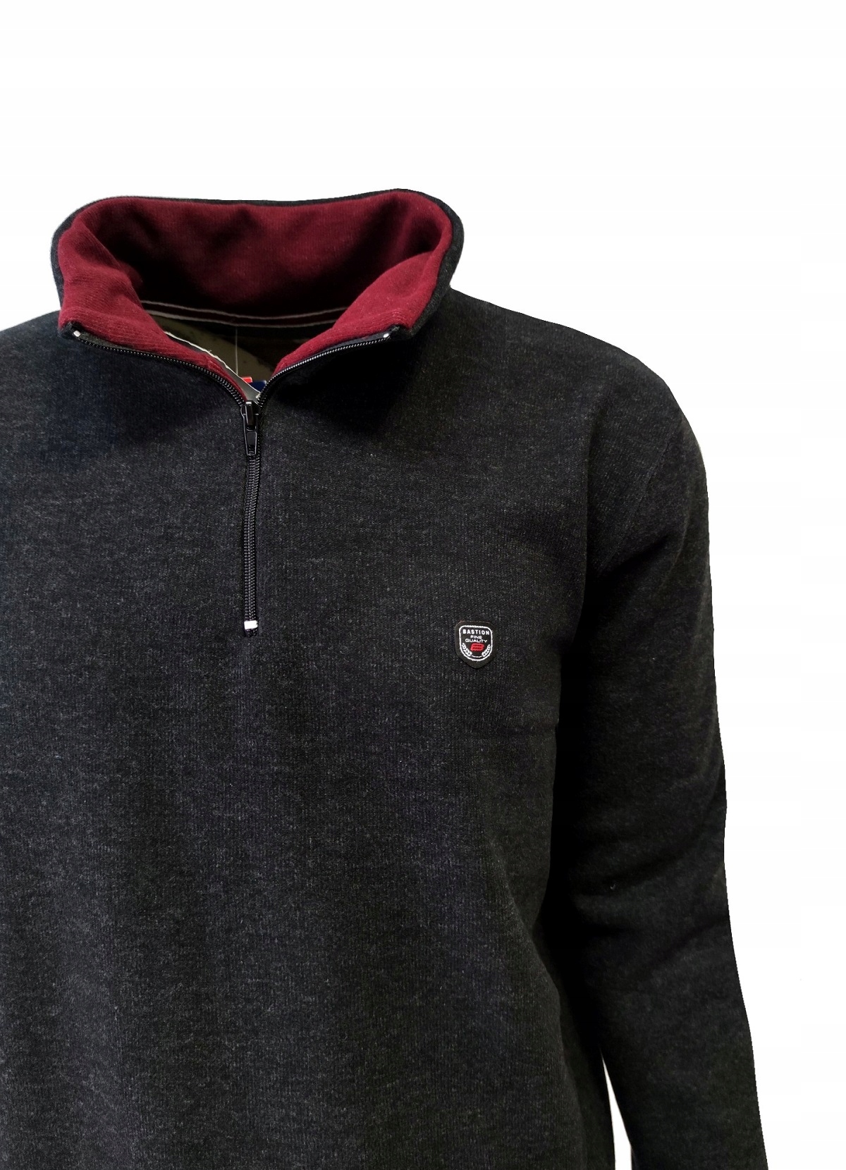 Bluza męska sportowa czarna suwak XXL BASTION Rodzaj bez kaptura wkładane przez głowę