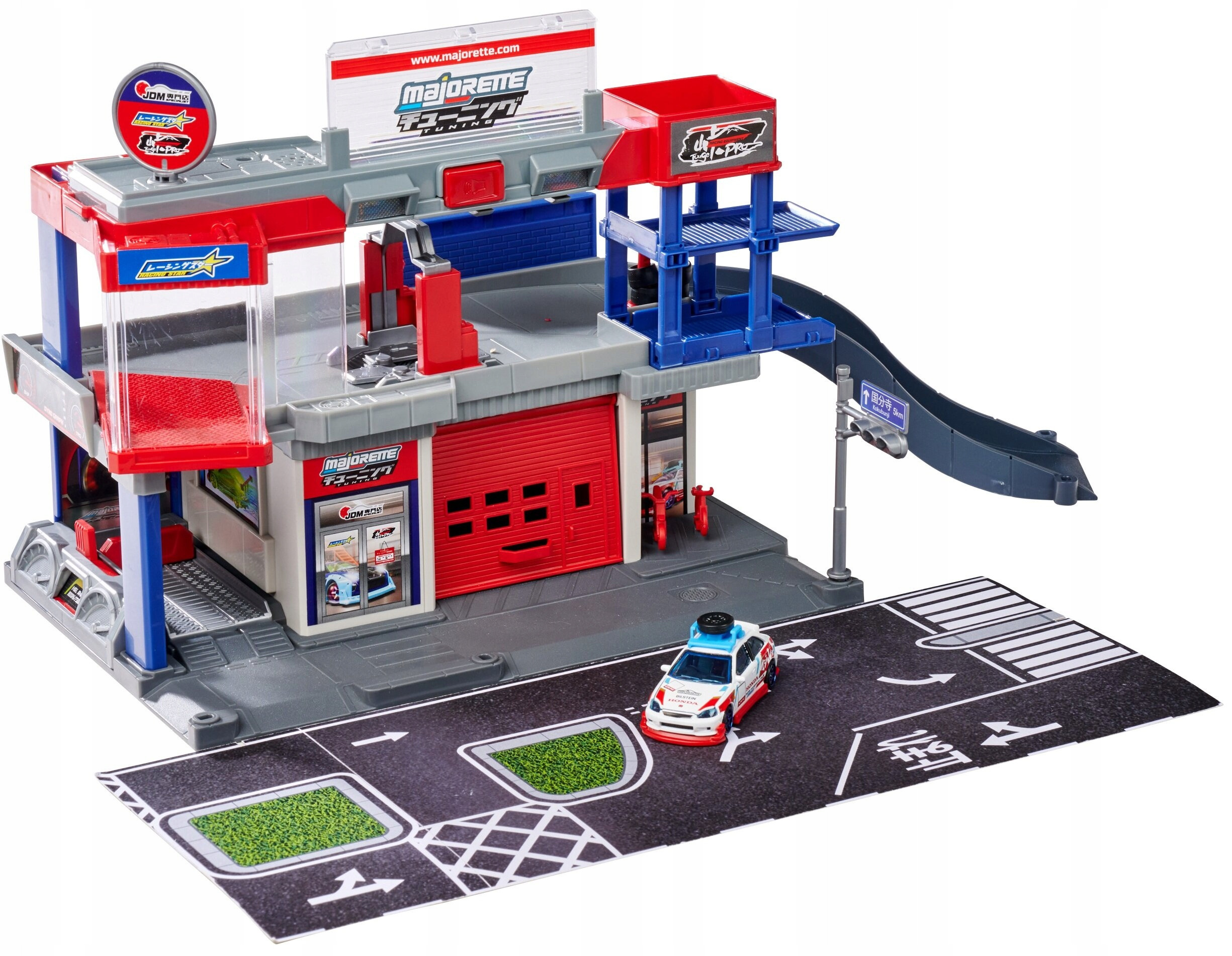 Dwupoziomowy garaż samochodowy z efektami dźwiękowymi i świetlnymi