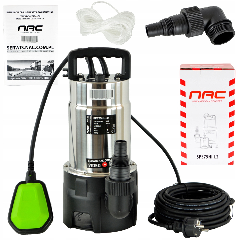 Pompa zatapialna NAC DIRT WATER PUMP 750W SPE75HI-L2 – Wydajność i niezawodność w każdym zastosowaniu