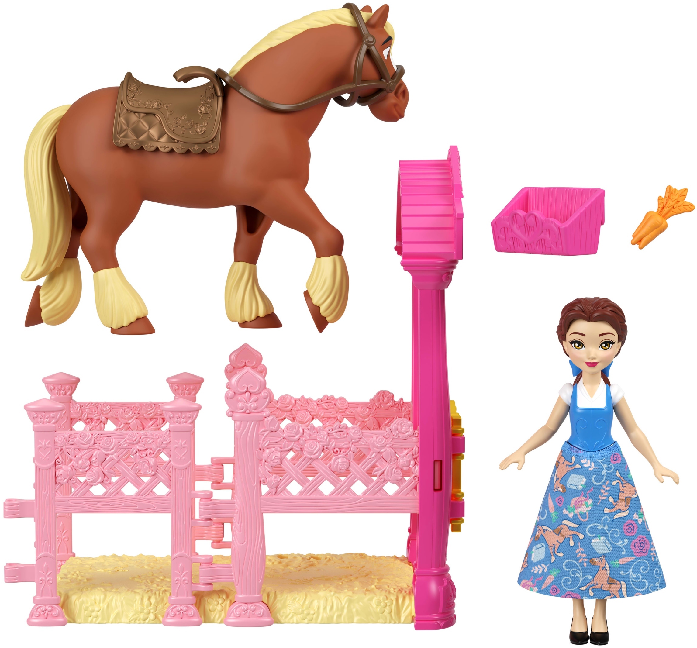 Zestaw zawiera mini lalki i koniki