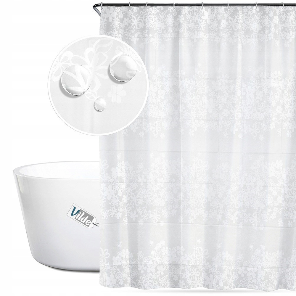 Zasłona prysznicowa haczyki wodoodporna 180x180 cm – Styl i funkcjonalność w Twojej łazience