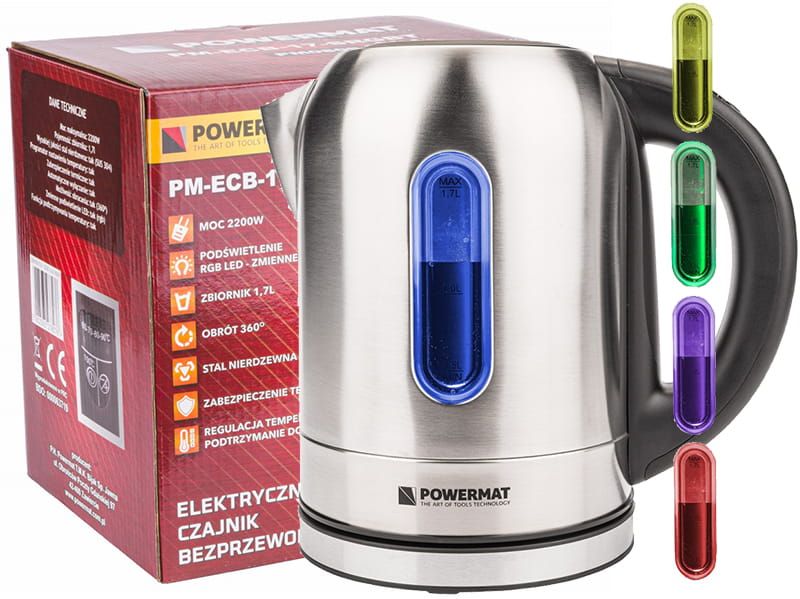 Czajnik LED Powermat PM-ECB-17-SRGBT