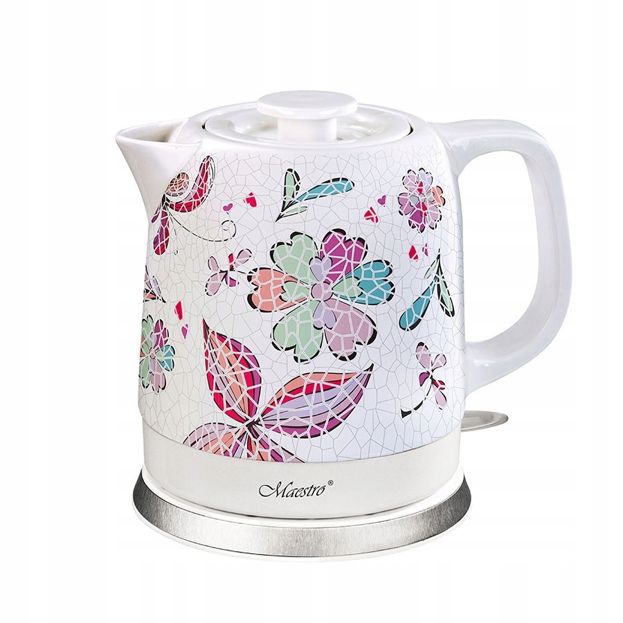 Czajnik elektryczny ceramiczny 1,5L 1500W MR-068-FLOWERS – Elegancja i funkcjonalność w Twojej kuchni