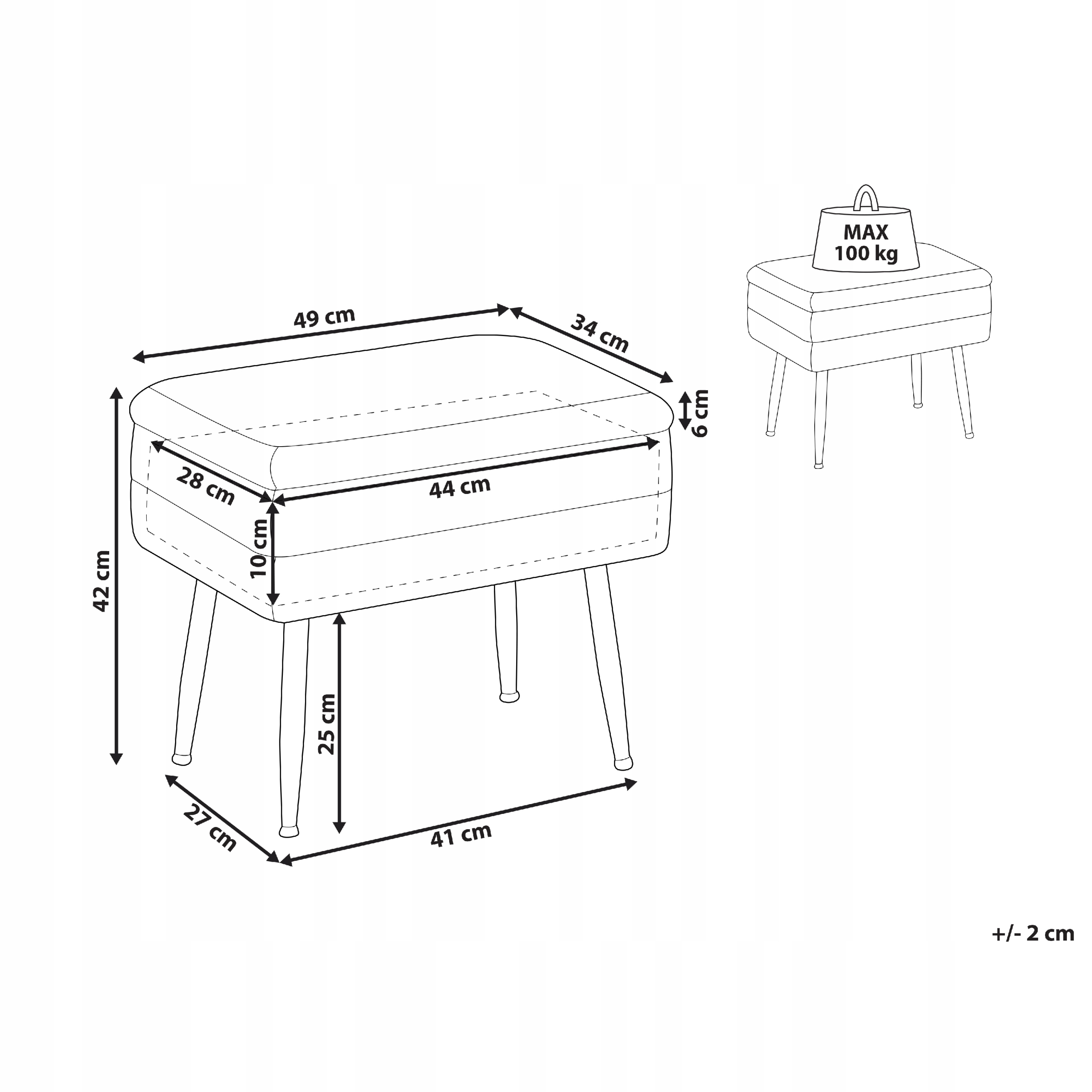 Wymiary i maksymalne obciążenie – Informacje o rozmiarze i wytrzymałości