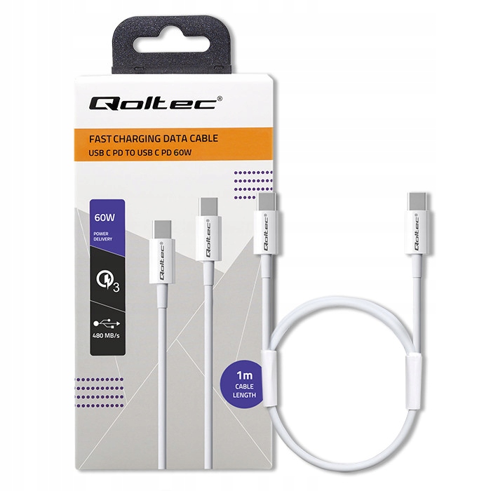 Kabel USB-C - USB-C 1 m Biały – Wydajność i nowoczesność w jednym